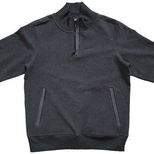 Mack Weldon Mens Small 1/4 Zip Gray Pullover Sweater Knit Neck